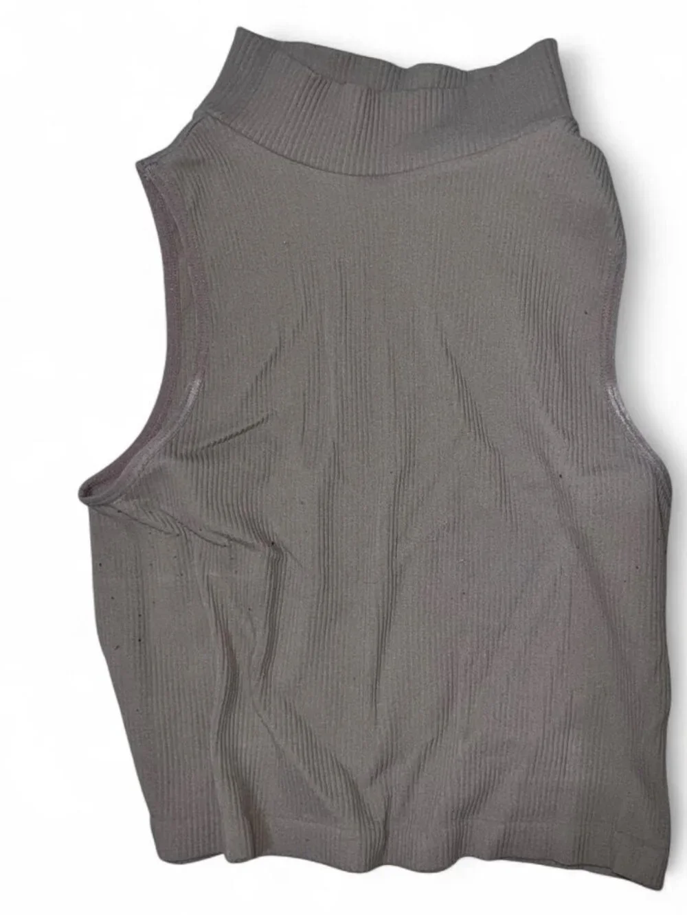 Light Ribbed Compression Mock Neck Tank Top - Picture 2 of 3